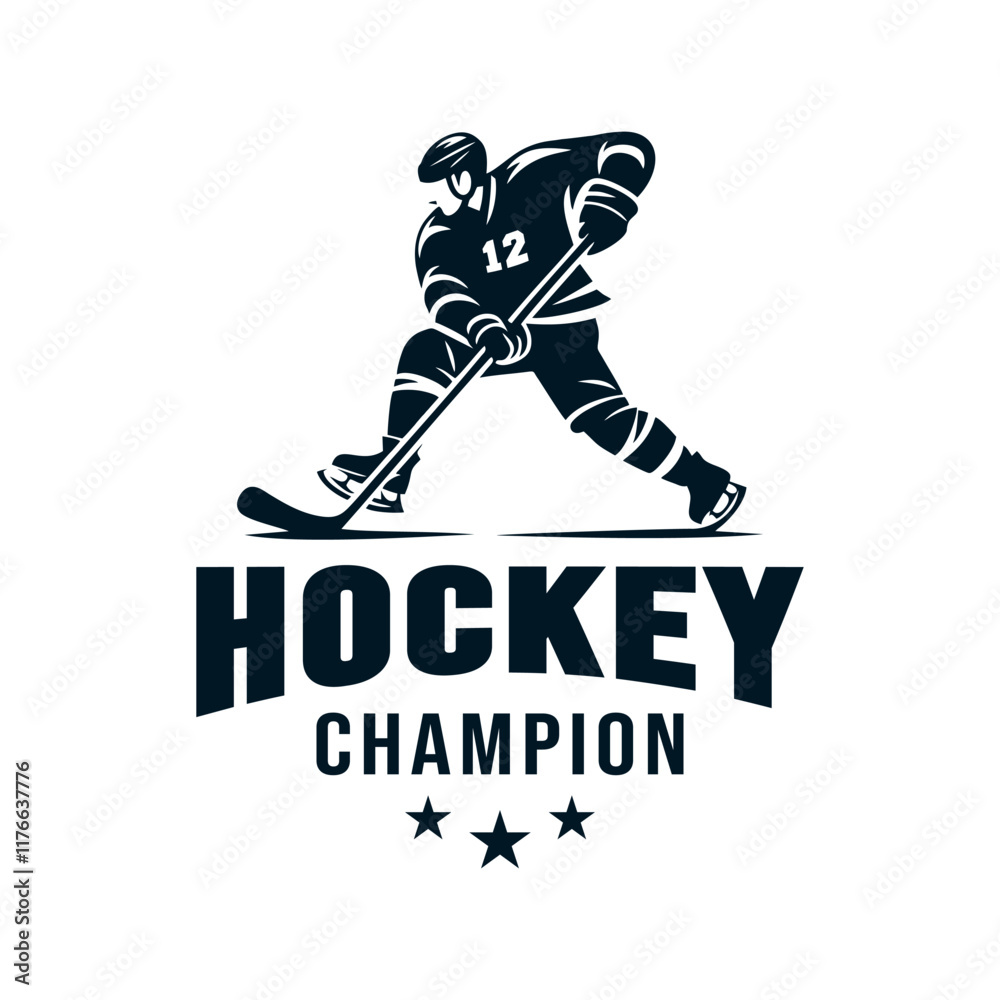Fototapeta premium hockey sport logo design vector template illustration
