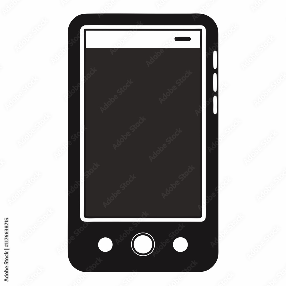 Modular Smartphone Black Silhouette Vector Modular Smartphone Black Silhouette Vector