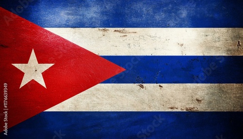 Old Vintage Cuba Flag