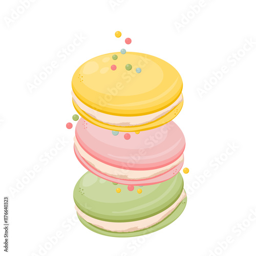  Macarons with sprinkles