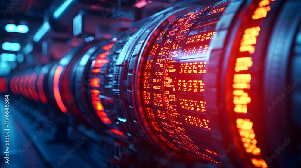 Futuristic Data Storage Device with Red and Blue LED Lights Futuristic Data Storage Device with Red and Blue LED Lights