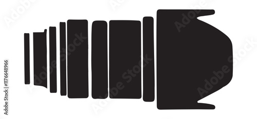 Detailed Silhouette of a Camera Lens Vector Illustration Photography