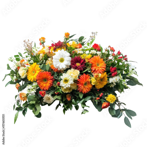 Elegant Funeral Bouquet Flower Arrangement for Memorial Services on transparent background