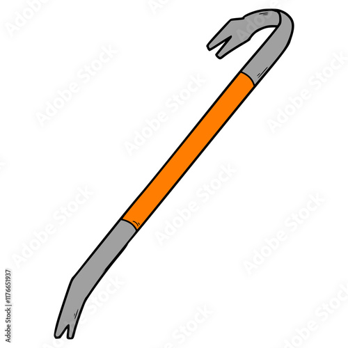 crowbar illustration hand drawn isolated vector