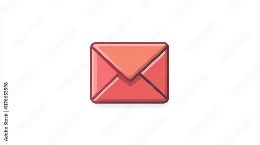 Simple red envelope icon, digital communication symbol. Simple red envelope icon, digital communication symbol.