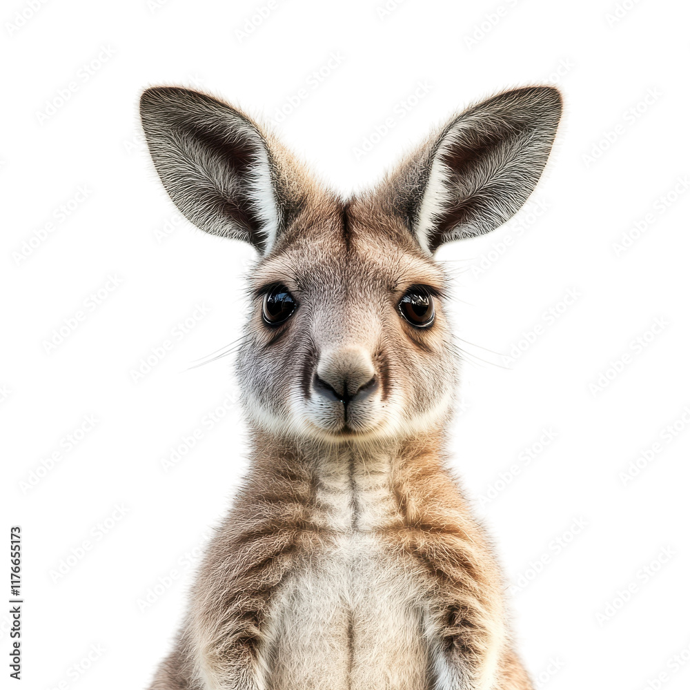 Kangaroo Isolated on White Background for Wildlife Education and Nature Study on transparent background