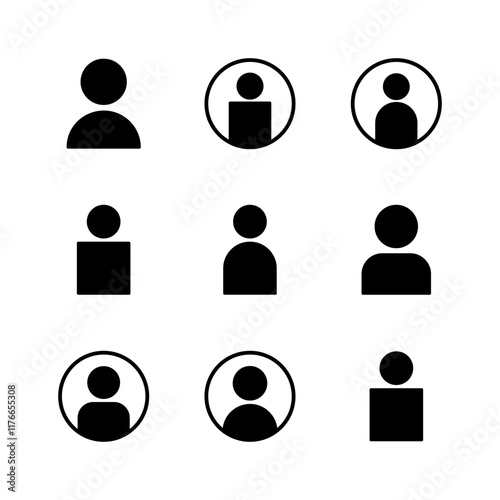 User Icon set. person sign. people icon.