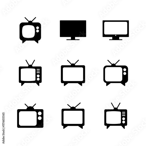 Tv icon set. television icon vector