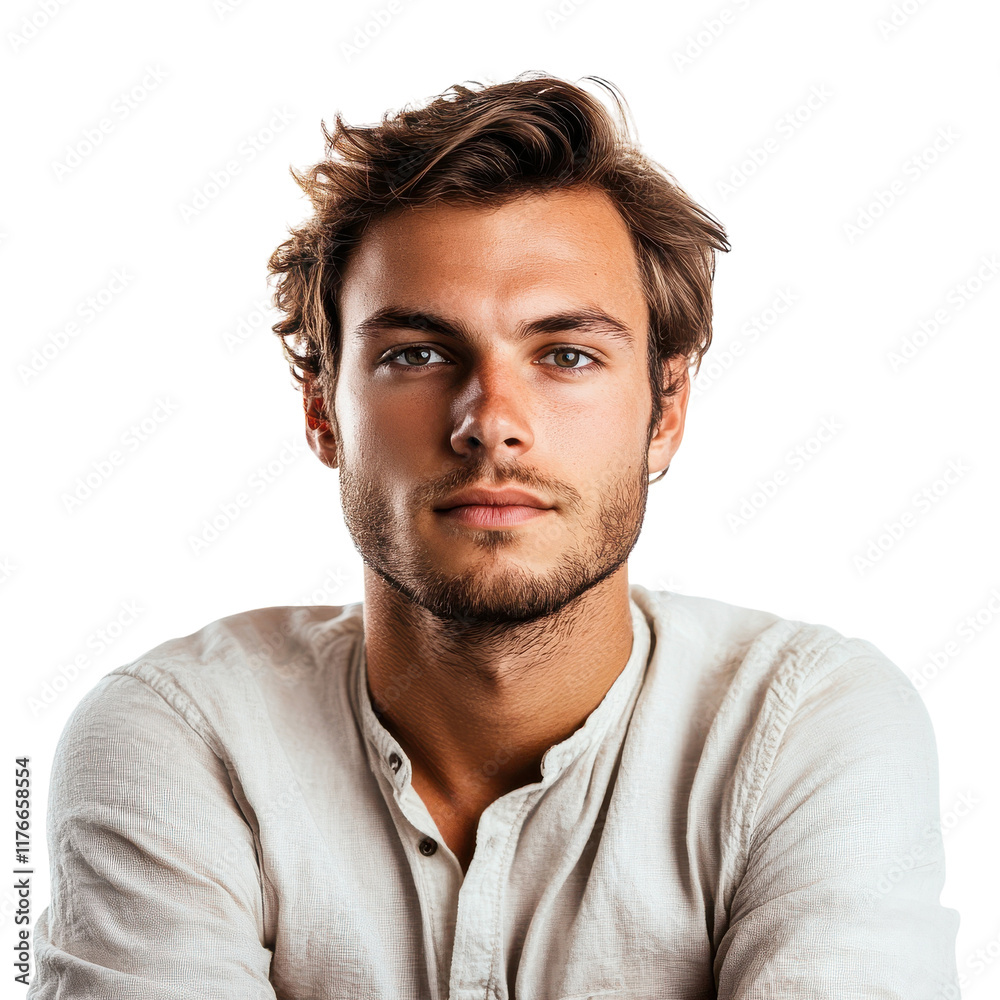 Obraz premium Confident Man Portrait for Professional Use on transparent background