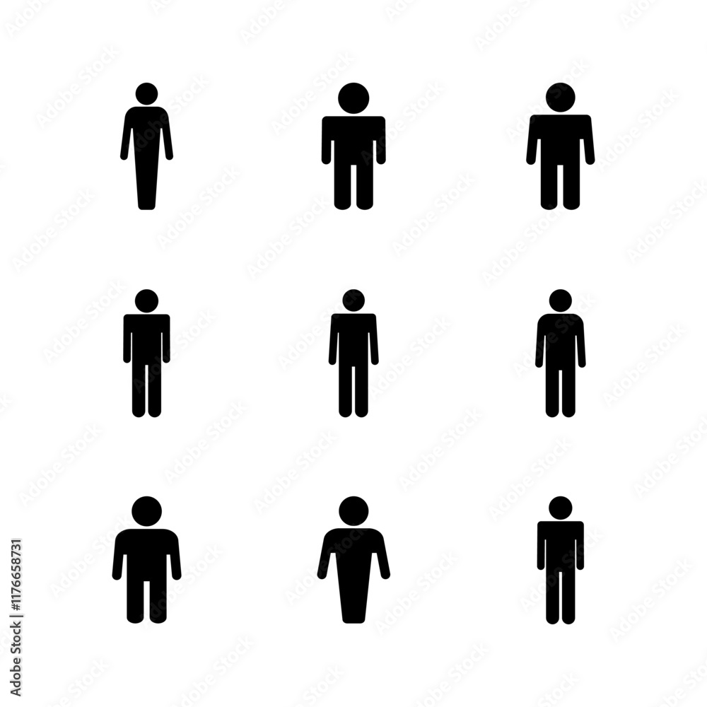 Man icon set. male icon vector. human symbol Man icon set. male icon vector. human symbol