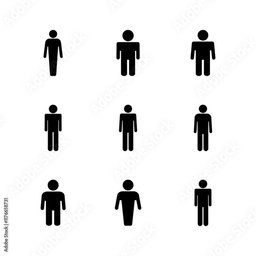 Man icon set. male icon vector. human symbol