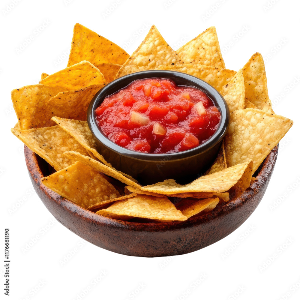 Delicious Nachos with Salsa Dip for Appetizing Snacking on transparent background Delicious Nachos with Salsa Dip for Appetizing Snacking on transparent background