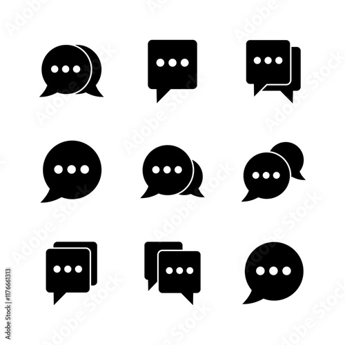 Chat icon set. speech bubble icon. comment icon vector. message. contact us