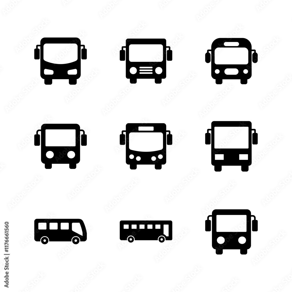 Bus icon set. bus vector icon Bus icon set. bus vector icon