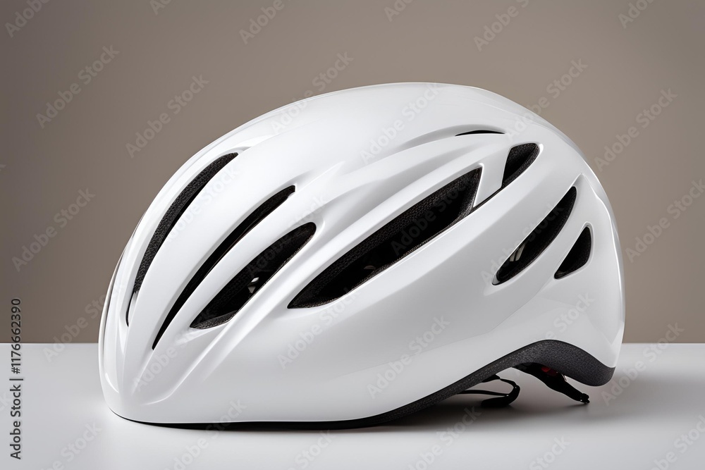 White bicycle helmet isolated on white background. White bicycle helmet isolated on white background.