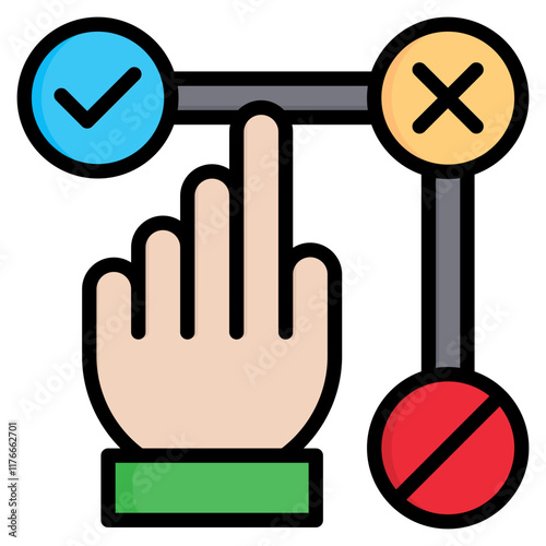 Sales and Job Activity Symple Lineal Color Icon Vector