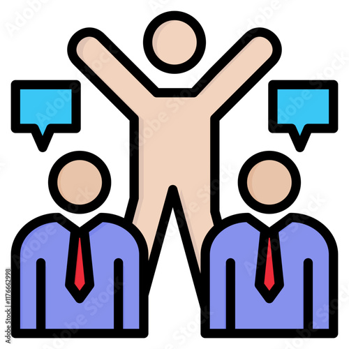 Sales and Job Activity Symple Lineal Color Icon Vector