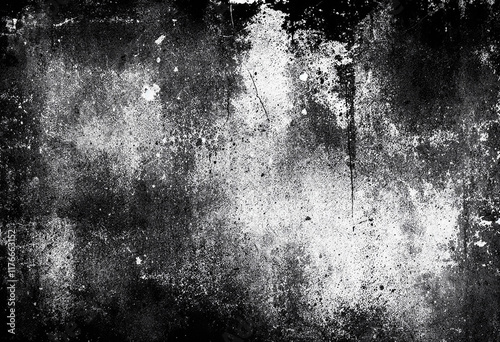 Dusty scratched wall, distressed monochrome overlay, grunge abstract texture