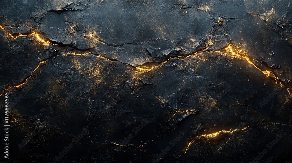 A black and gold wall with cracks and splinters A black and gold wall with cracks and splinters