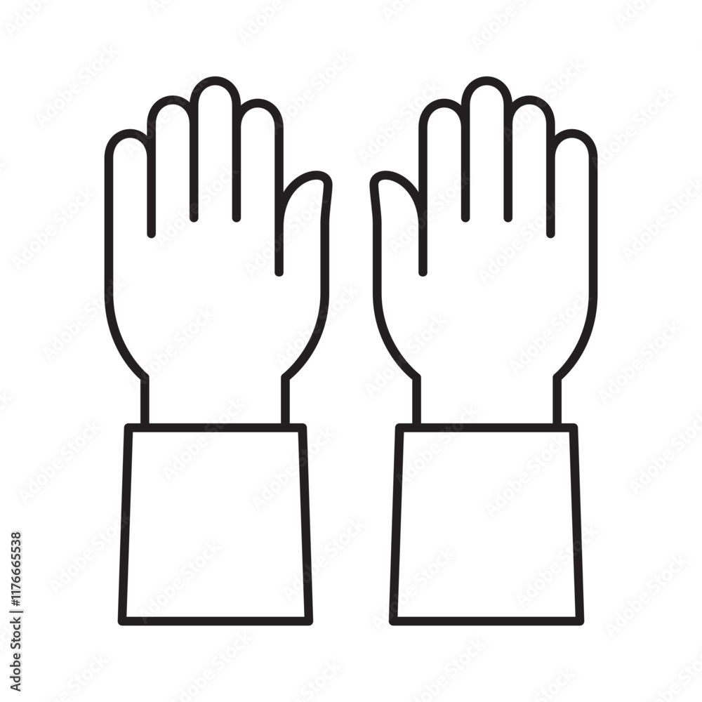 Two hands icon. Two hand care gesture symbol. Offering help sign. Thin line icon Two hands icon. Two hand care gesture symbol. Offering help sign. Thin line icon