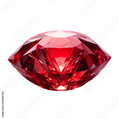  Red Crystal Gemstone Illustration with a Transparent Background for Modern Digital Design photo