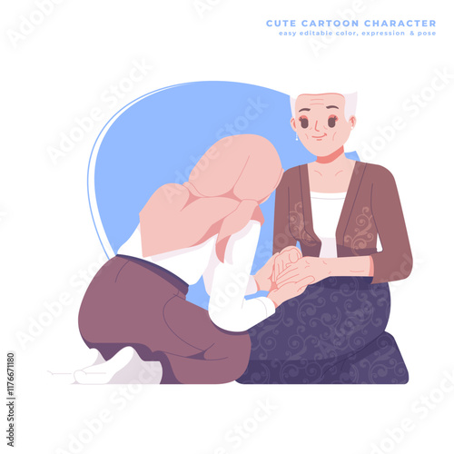 muslim girl apologize cute cartoon character