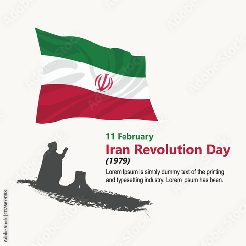 11 February Iran  Revolution Day 1979, Freedom Iran post banner illustration on vector based drawing Vol 01