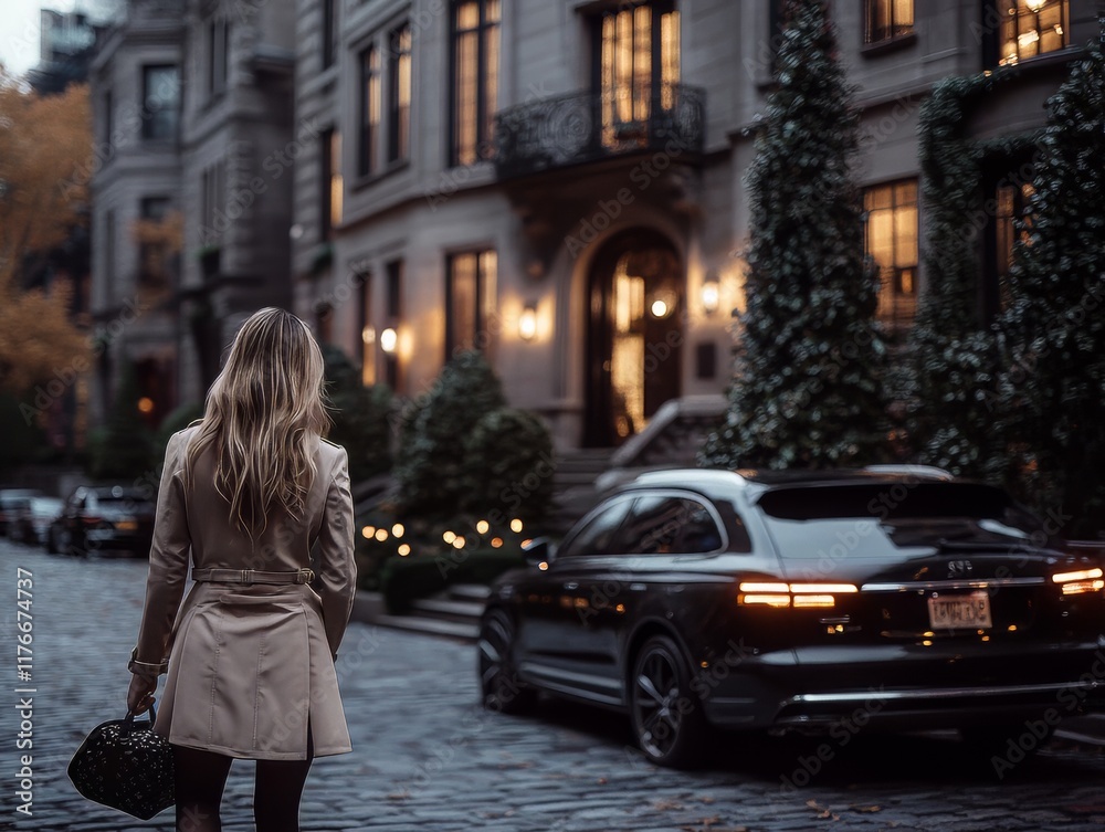 Fototapeta premium woman walking on the street