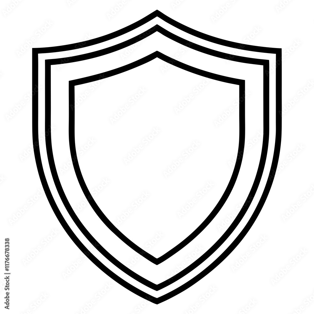 Security Shield Vector Line Art Security Shield Vector Line Art