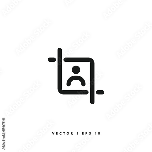 Crop Image Icon. Editable Stroke