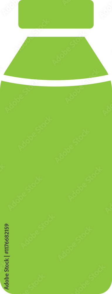 Fototapeta premium Milk Bottle Icon in Green Color.