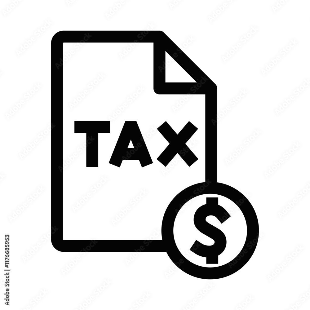 Tax document vector icon in outline style. Editable stroke. Tax document vector icon in outline style. Editable stroke.