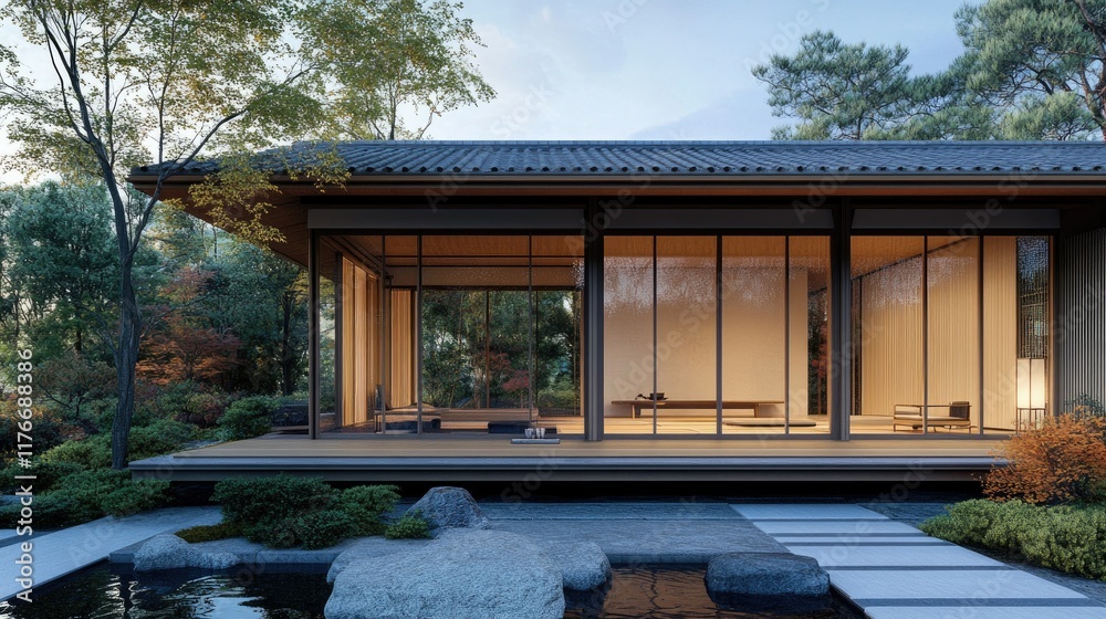 Serene Japanese Garden House: Modern Minimalist Design Serene Japanese Garden House: Modern Minimalist Design