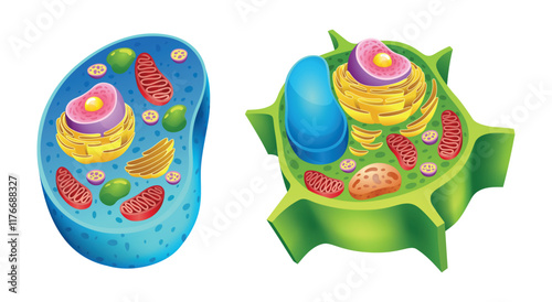 A detailed comparison of diagrams illustrating the differences between animal and plant cells