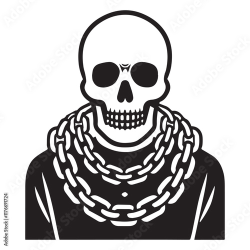 Accused Neck skeleton skeleton illustration Vector, Man skull clipart Design
