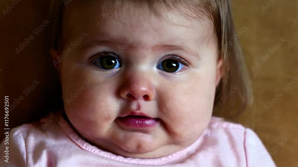 a baby girl front of the camera video a baby girl front of the camera video