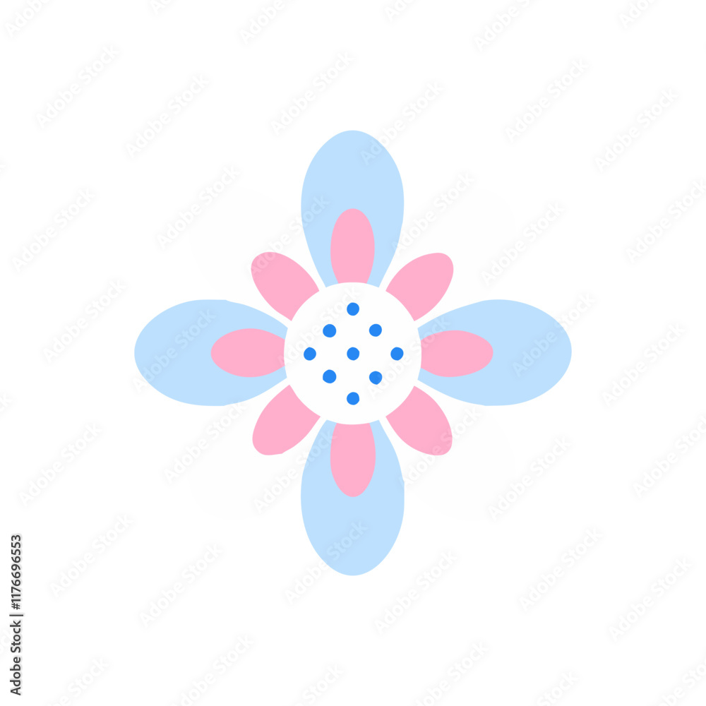 Cute Retro Flower Colorful Illustration Cute Retro Flower Colorful Illustration