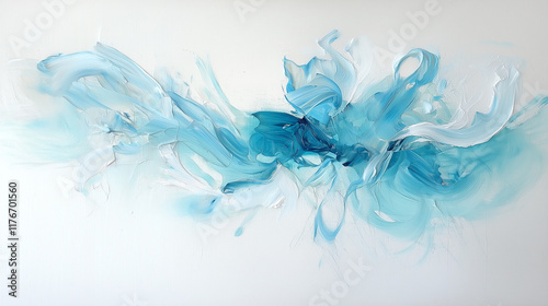 Serene Aqua Abstract Painting