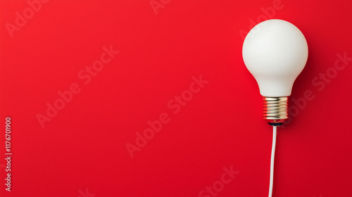 Red Background Lightbulb Idea