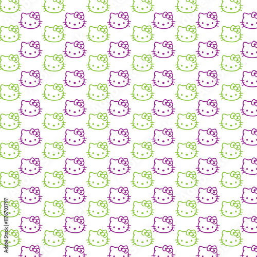 Kitty pattern design with background