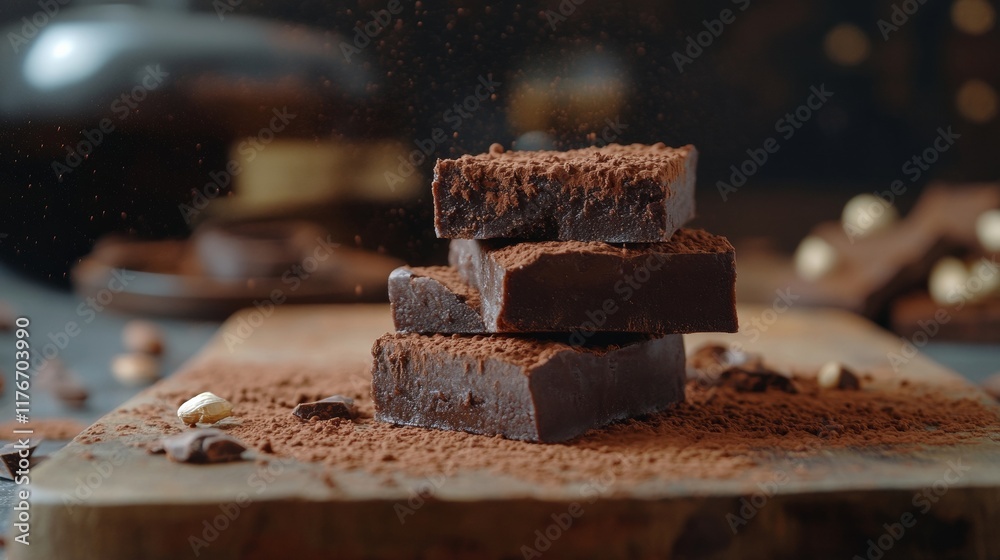 Chocolate brownies with room for promotional message Chocolate brownies with room for promotional message