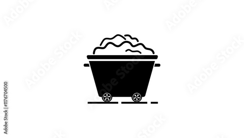 Raw material , black isolated silhouette