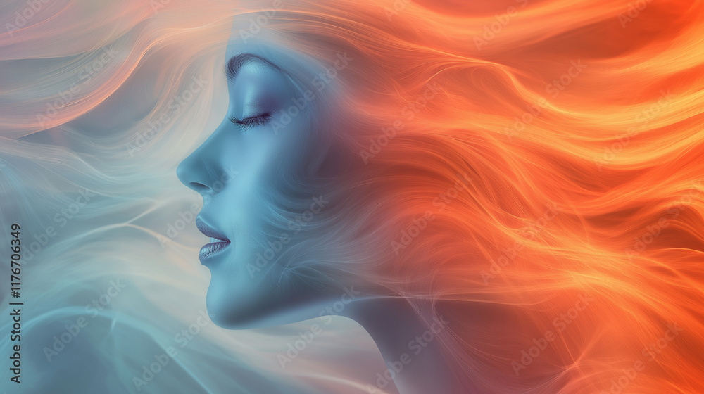 An abstract representation of speaking up with vibrant swirling lines around a face silhouette, symbolizing voice and energy, soft pastel background for contrast An abstract representation of speaking up with vibrant swirling lines around a face silhouette, symbolizing voice and energy, soft pastel background for contrast