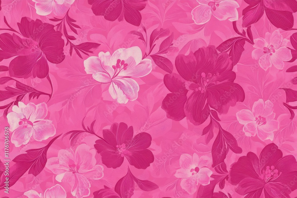 Seamless Tileable Pink Floral Background for Elegant Design Projects Seamless Tileable Pink Floral Background for Elegant Design Projects