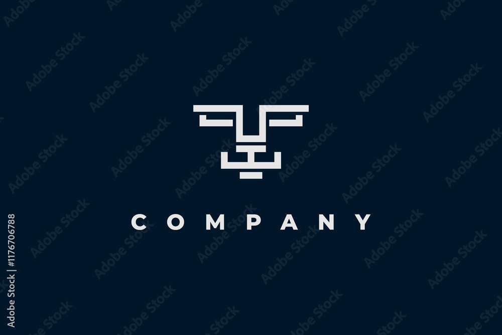 Fototapeta premium lion or tiger face abstrcat logo design