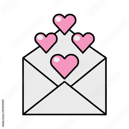 Romantic Envelope Icon Design.