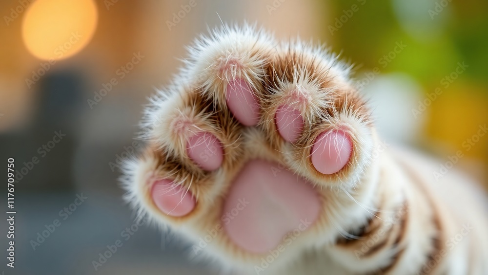 A Close Up Of A Cats Paw Showing Pink Paws A Close Up Of A Cats Paw Showing Pink Paws