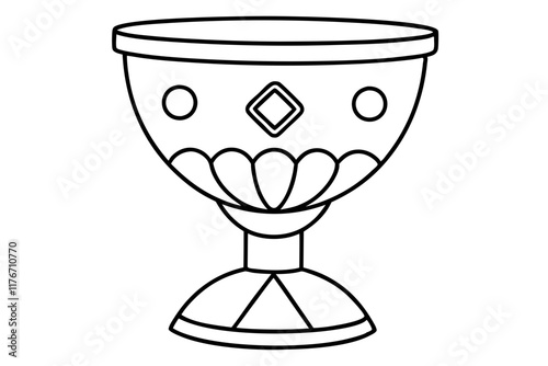 chalice with gemstones silhouette white background