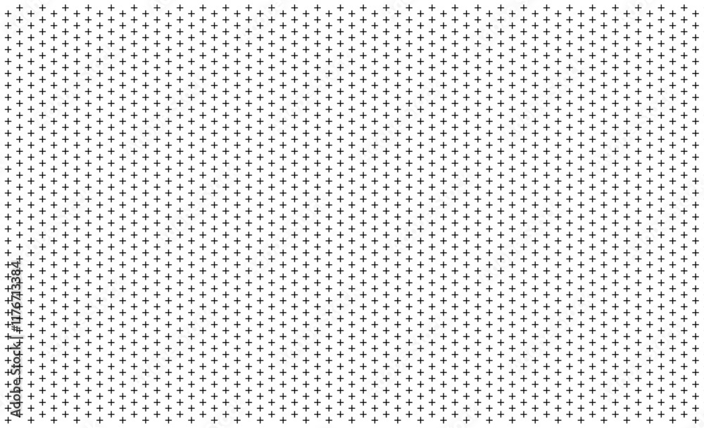 Cross sign pattern with plus, seamless geometric grid design for background and decoration.