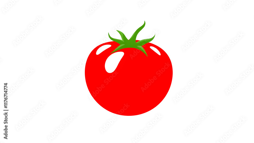 Red tomato logo icon on white background, Generative AI Red tomato logo icon on white background, Generative AI